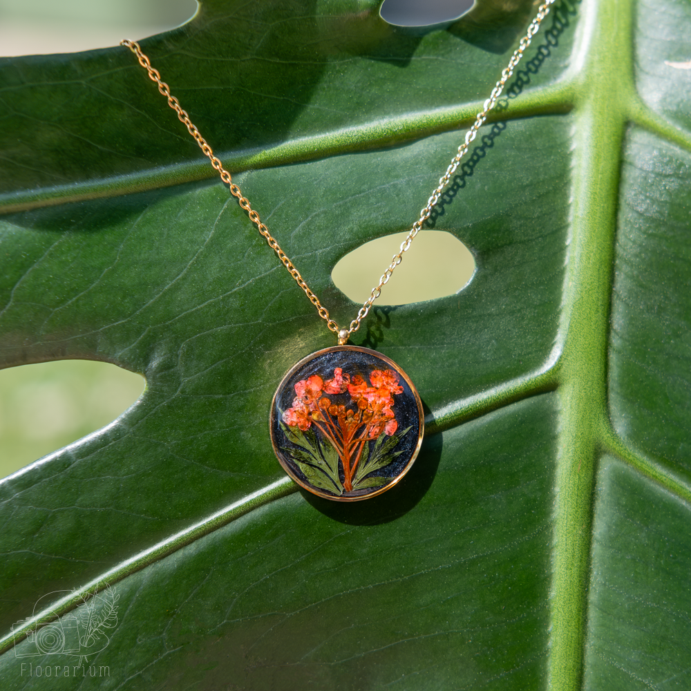 Ketting Rond Goud met Bloemetjes