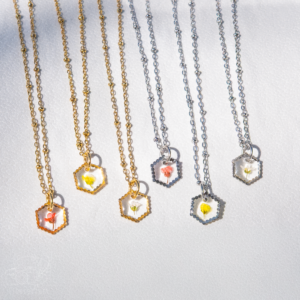 Ketting Bloemetjes Hexagon